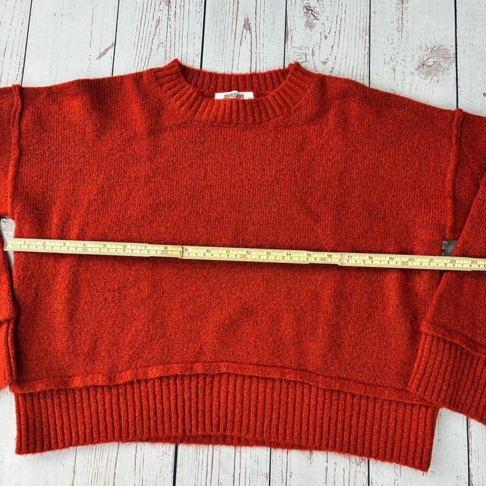 Double Zero Mystical Medium Burnt Orange Knit Crop Sweater Wide Sleeve DZ24E427 - Picture 6 of 8
